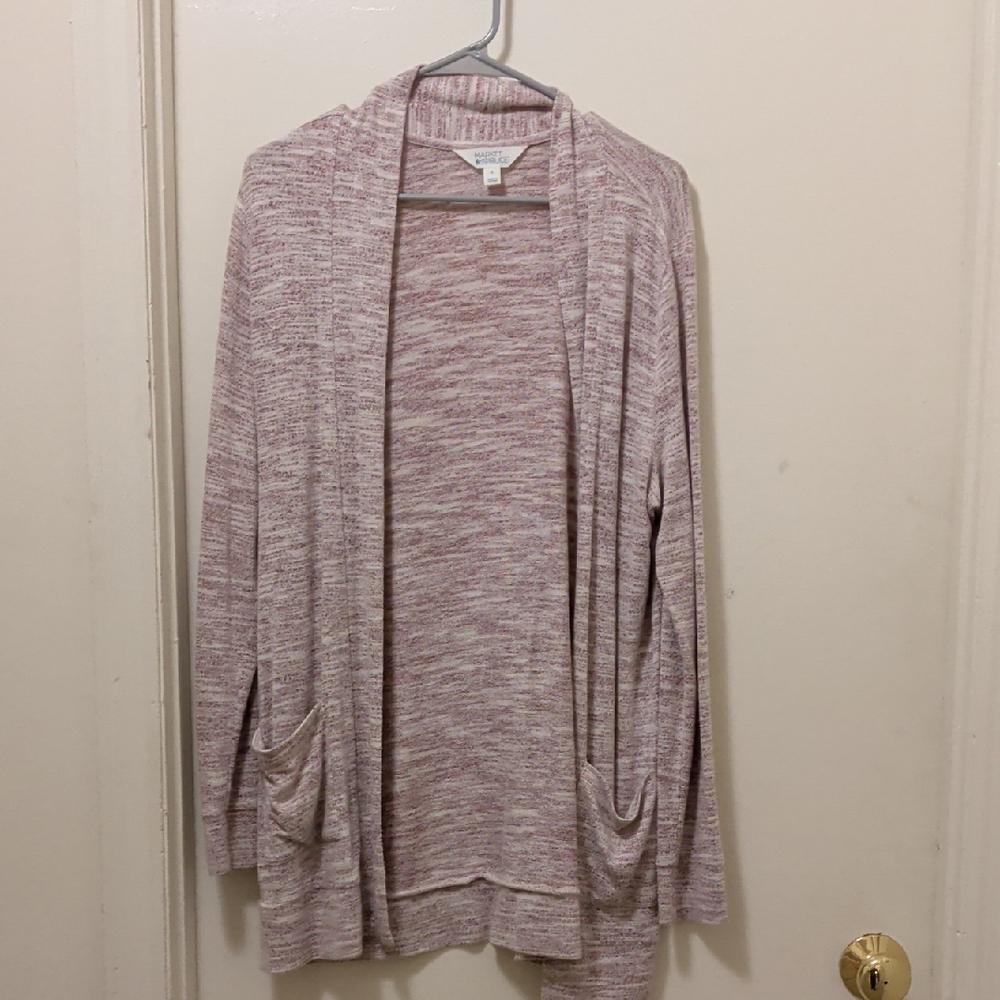 Market & Spruce Light Pink Open Cardigan
